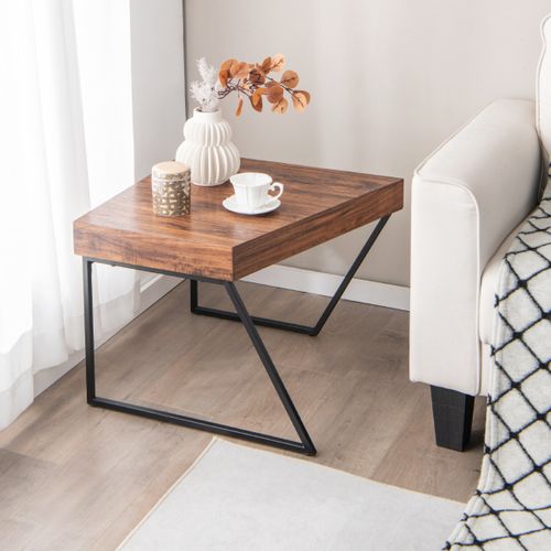 Lot De 2 Tables Basses - Tables De Salon Gigognes Avec Pieds Antidérapants Réglables Noiretmarron