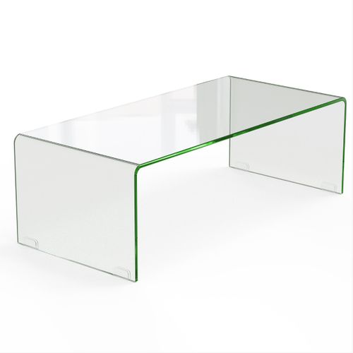 Table Basse - Table De Salon Avec Bords Arrondis Lisses Rectangulaire 108x50x35 Cm Verre