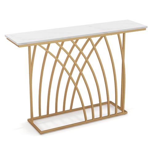 Table Console - Table D'entrée - Meuble D'entrée Géométrique Moderne Anti-basculement 120x30x80cm