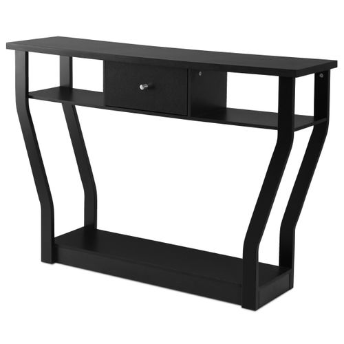 Table Console - Table D'entrée Vintage Avec 1 Tiroir Pour Entrée Salon Couloir Mdf 120x30x81cm Noir