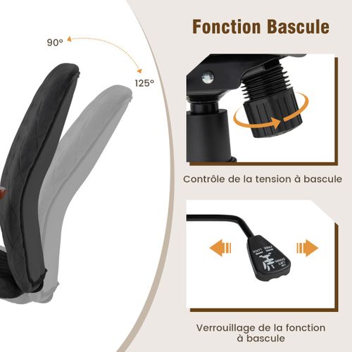 Fauteuil De Bureau, Chaise De Bureau à Roulette En Velours Style Vintage Elégant Chaise Pivotante