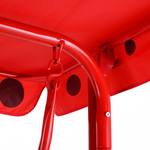 Balancelle De Jardin Pour Enfants Balançoire Jardin Chaise à Bascule 2 Places Toit Anti-uv Rouge