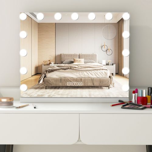 Miroir De Maquillage Avec 15 LED Miroir Hollywood à Intensité Variable 3 Couleurs Commande Tactile