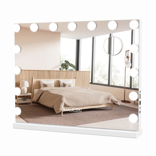 Miroir De Maquillage Avec 15 LED Miroir Hollywood à Intensité Variable 3 Couleurs Commande Tactile