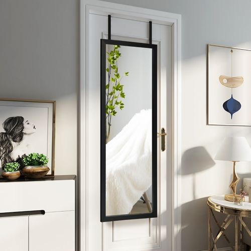 Miroir Mural Suspendu Miroir De Porte 120 X 37 Cm Avec Crochets De Suspension Pour Chambre Salon V