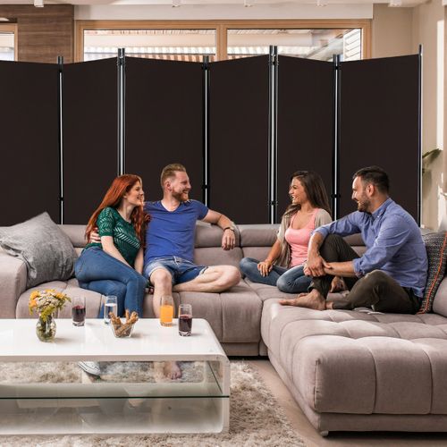 Paravent - Cloison De Séparation à Roulette - 6 Panneaux Pliable Détachables 334,5 X 172 Cm Protég