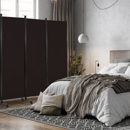 Paravent - Cloison De Séparation à Roulette - 6 Panneaux Pliable Détachables 334,5 X 172 Cm Protég