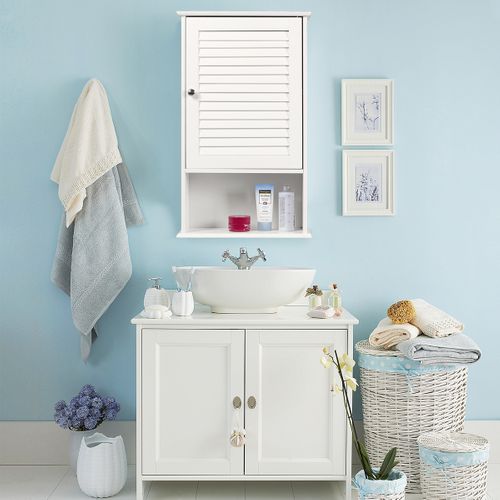 Meuble De Salle De Bain, Armoire Murale Pour Salle De Bain Avec Étagère Réglable