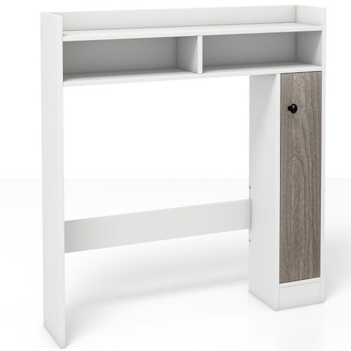 Meuble De Toilette Wc, Étagère De Toilette Avec 2 Compartiments Et 1 Porte Étagères Réglables