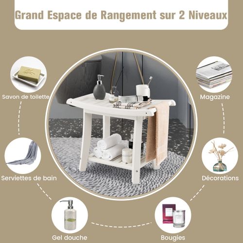 Tablette De Salle De Bain, Tabouret 2 Niveaux En Pehd Étanche Antidérapants