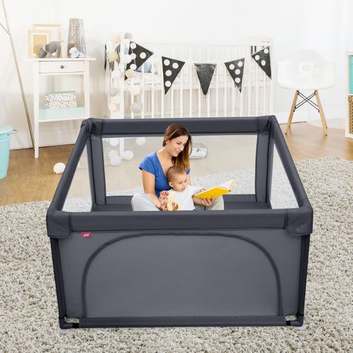 Parc Bébé, Parc Enfant Portable 120x120x68cm Avec Barrière De Sécurité De Enfants Pieds