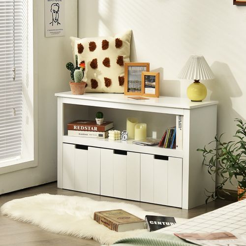 Buffet - Bahut - Meuble De Rangement Armoire De Rangement Avec 3 Tiroirs Compartiments Ouvert