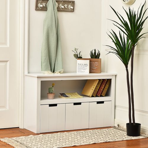 Buffet - Bahut - Meuble De Rangement Armoire De Rangement Avec 3 Tiroirs Compartiments Ouvert