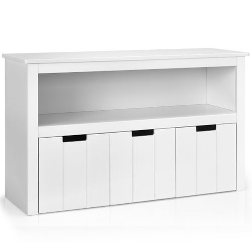 Buffet - Bahut - Meuble De Rangement Armoire De Rangement Avec 3 Tiroirs Compartiments Ouvert