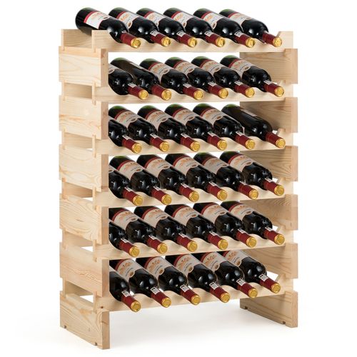 Casier à Vin De 36 Bouteilles Porte-vins Et Etagère De Présentation à 6 Couches 63,2x28x85,5cm
