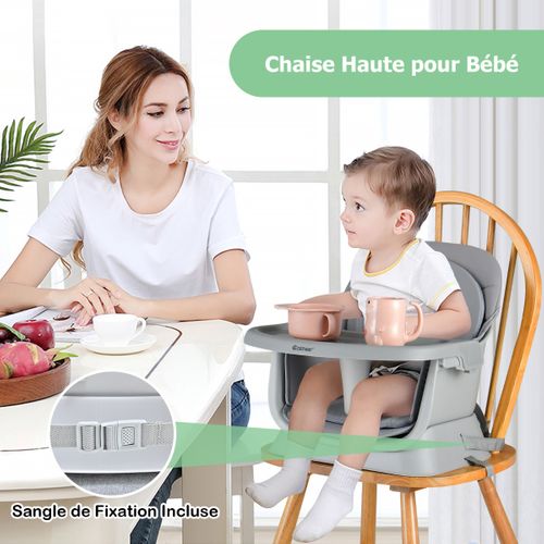 Chaise Haute Bébé Evolutive 6 En 1 Avec Plateau Blocs De Construction Amovible Harnais à 5 Points