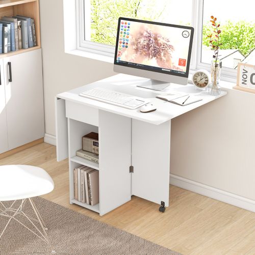 Table D’appoint Pliante Bout De Canapé Avec 2 Roulettes à Abattants Pour Petits Espaces