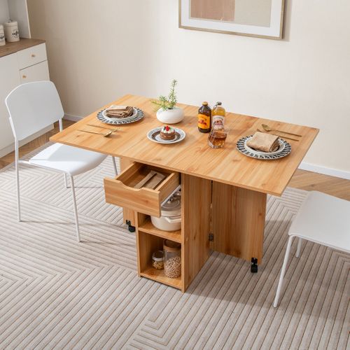 Table D’appoint Pliante à Roulettes Bout De Canapé à Abattants Pour Petits Espaces