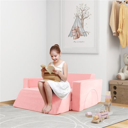 Canapé Enfants 8 Pièces Avec Combinaisons Multiples Fauteuil Convertible En Tissu Shédine