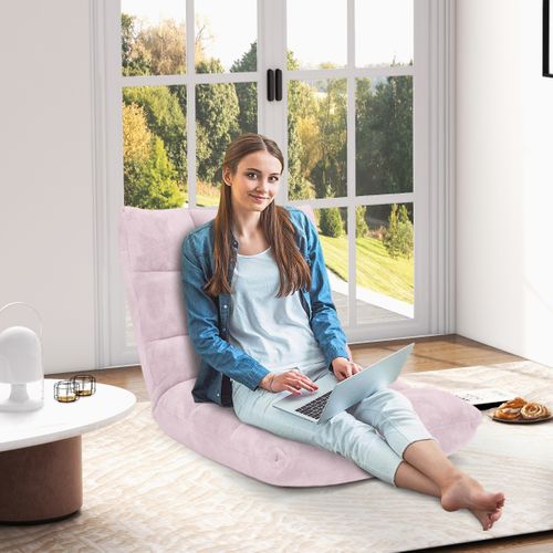Coussin De Sol Chaise De Méditation Canapé-lit Pliable Avec 14 Positions Réglables 54,5x54,5x56cm