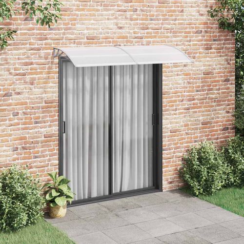 Store Banne - Auvent De Porte Gris Et Transparent 200x75 Cm PC At29