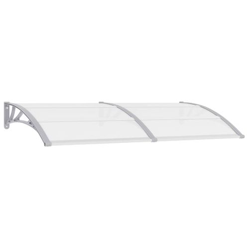 Store Banne - Auvent De Porte Gris Et Transparent 200x75 Cm PC At29