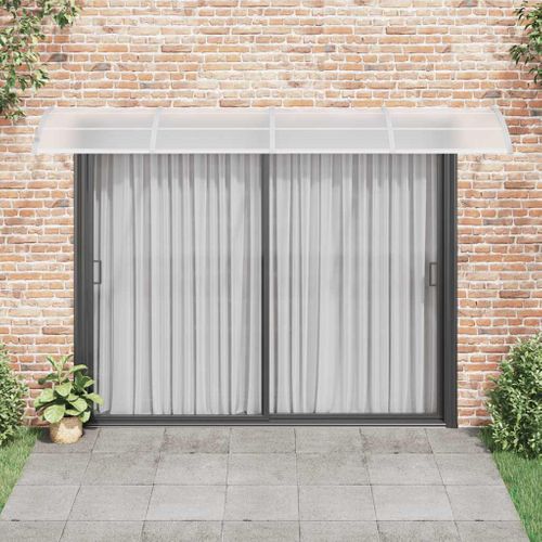 Store Banne - Auvent De Porte Gris Et Transparent 350x75 Cm Polycarbonate At31