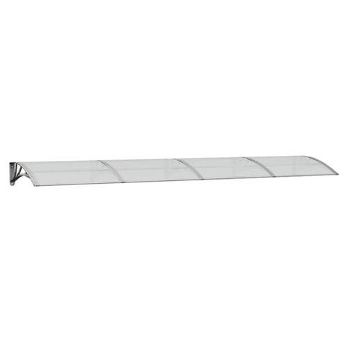 Store Banne - Auvent De Porte Gris Et Transparent 350x75 Cm Polycarbonate At31