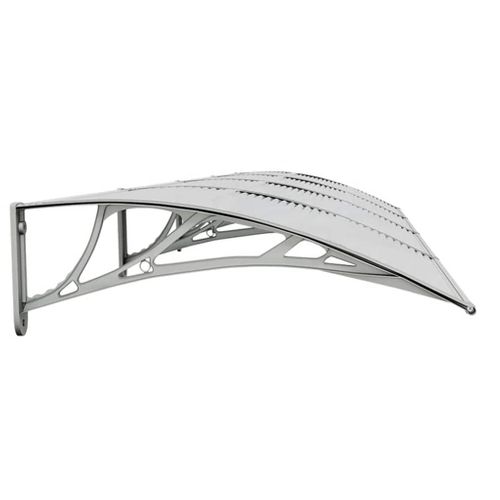 Store Banne - Auvent De Porte Gris Et Transparent 350x75 Cm Polycarbonate At31