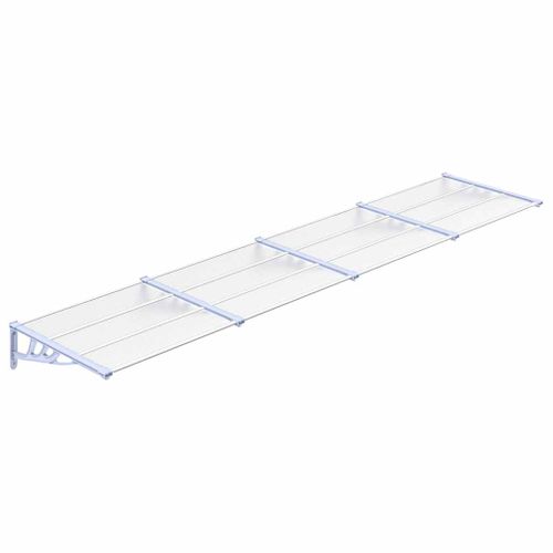 Store Banne - Auvent De Porte Gris Et Transparent 396x90 Cm Polycarbonate At33