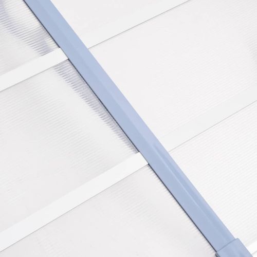 Store Banne - Auvent De Porte Gris Et Transparent 396x90 Cm Polycarbonate At33