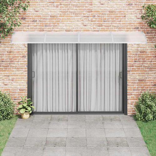 Store Banne - Auvent De Porte Gris Et Transparent 400x75 Cm Polycarbonate At34