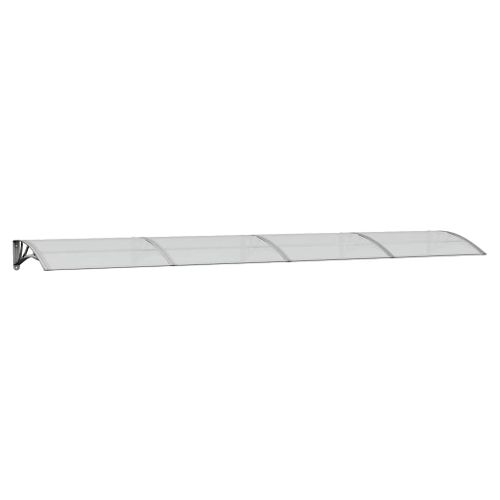 Store Banne - Auvent De Porte Gris Et Transparent 400x75 Cm Polycarbonate At34