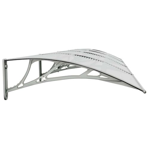 Store Banne - Auvent De Porte Gris Et Transparent 400x75 Cm Polycarbonate At34