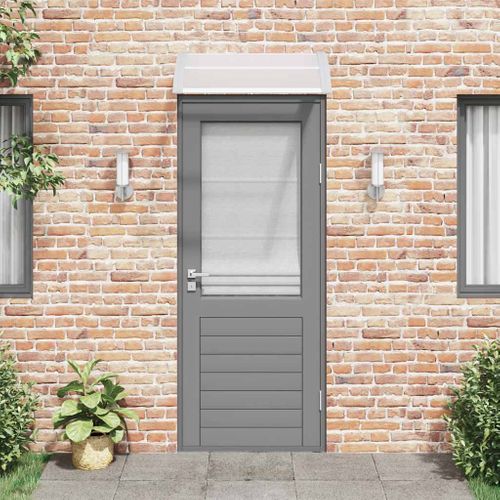 Store Banne - Auvent De Porte Gris Et Transparent 80x75 Cm Polycarbonate At35