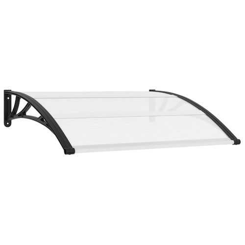 Store Banne - Auvent De Porte Noir Et Transparent 120x75 Cm PC At64
