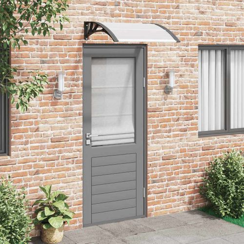 Store Banne - Auvent De Porte Noir Et Transparent 80x75 Cm Polycarbonate At75