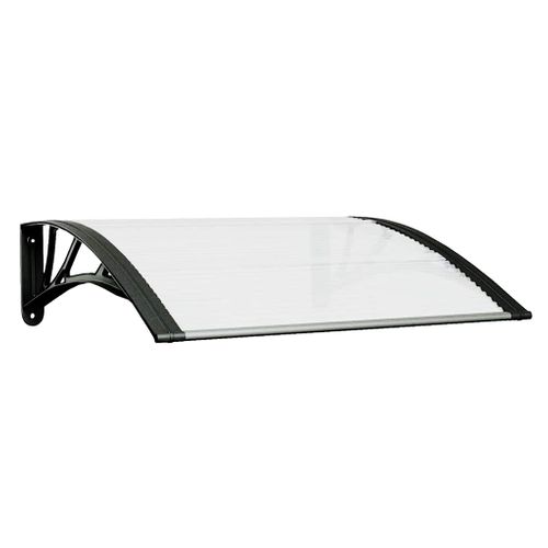 Store Banne - Auvent De Porte Noir Et Transparent 80x75 Cm Polycarbonate At75