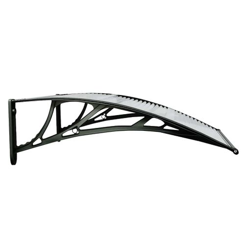 Store Banne - Auvent De Porte Noir Et Transparent 80x75 Cm Polycarbonate At75