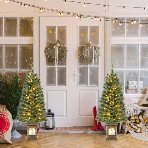 Sapin De Noël - Arbre De Noël Artificiel 120 Cm Avec 116 Branches 100 Lumières LED