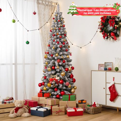 Sapin De Noël - Arbre De Noël Artificiel 180 Cm Floqué De Neige Avec 460 Branches Support En Métal