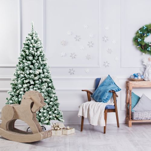 Sapin De Noël - Arbre De Noël Artificiel 180 Cm Sapin Enneigé Avec 250 Lumières LED 928 Rameaux