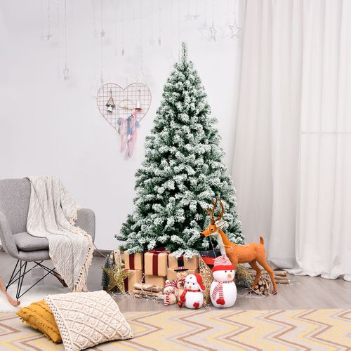 Sapin De Noël - Arbre De Noël Artificiel 180 Cm Sapin Enneigé Avec 250 Lumières LED 928 Rameaux