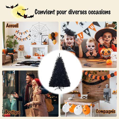 Sapin De Noël - Arbre De Noël Artificiel 180cm Aiguilles En Pvc Avec Support En Métal Pliable