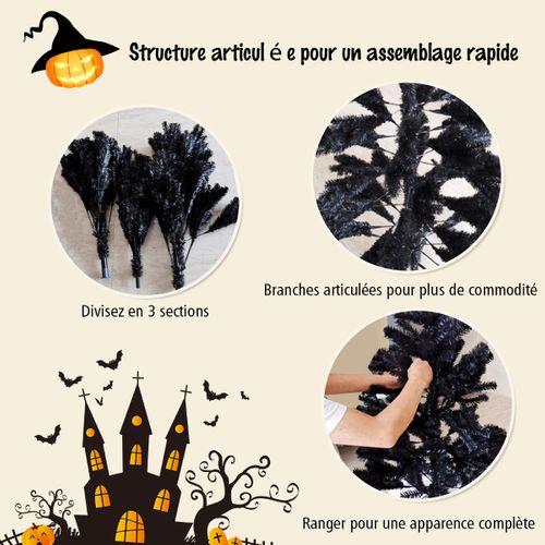 Sapin De Noël - Arbre De Noël Artificiel 225cm Aiguilles En Pvc Avec Support En Métal