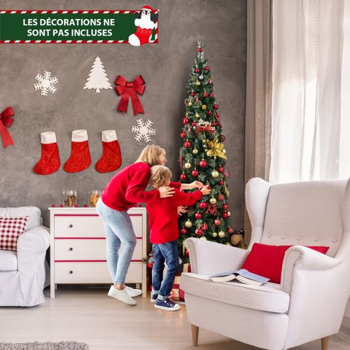 Sapin De Noël - Arbre De Noël Artificiel Demi-forme Pré-illuminé 210 Cm