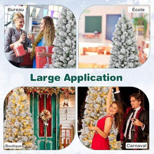 Sapin De Noël - Arbre De Noël Floqué De 180 Cm Avec Aiguilles De Pin 517 Pointes De Branches