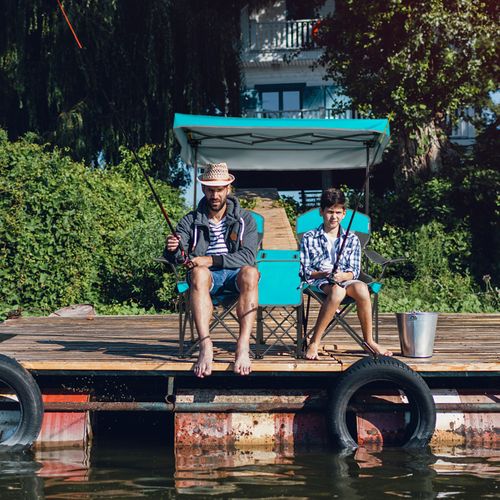 Chaise De Camping Pliante, Fauteuil De Camping 2 Places Pare-soleil Amovible Et Réglable