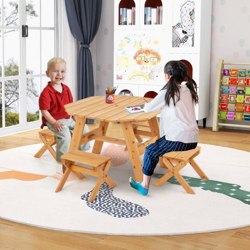Ensemble De Table Et Tabourets Pour Enfants De 3 Ans Et Plus Table De Pique-nique En Bois
