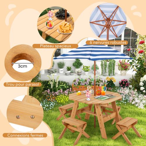 Ensemble De Table Et Tabourets Pour Enfants De 3 Ans Et Plus Table De Pique-nique En Bois